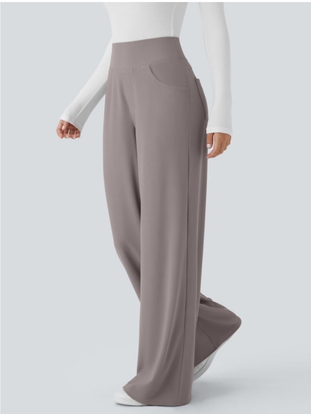 Halara Flex MicroWaffle Wide Leg High Rise Work Pants Pockets XS Petite NWT